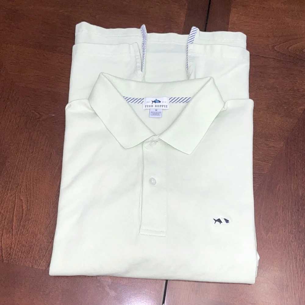 Fish Hippie short sleeve golf shirt, Mens M - Picture 1 of 5